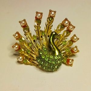 Vintage Peacock Brooch
